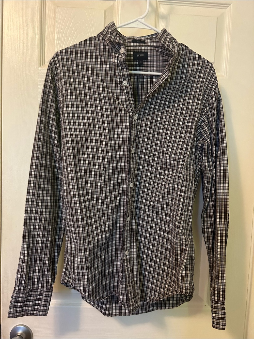J. Crew Men’s Plaid Button-Down Shirt in Brown and Gray